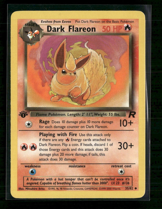 Team Rocket Dark Flareon 1st Edition #35/82