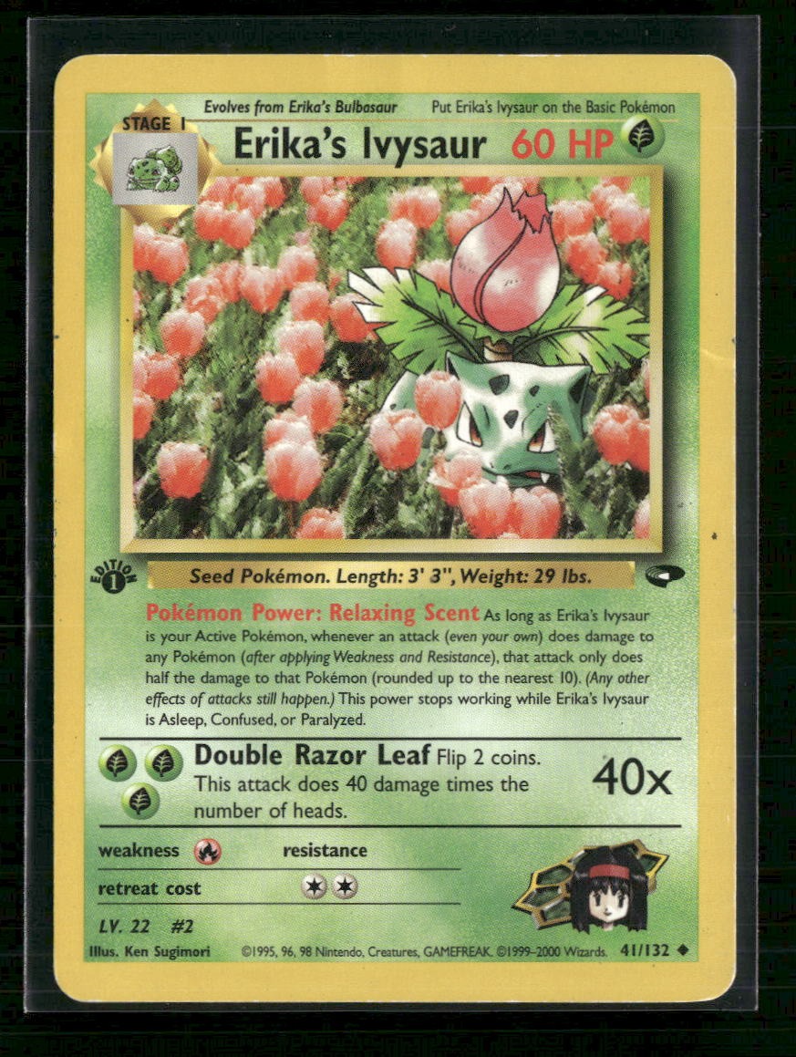 Gym Challenge Erika's Ivysaur 1st Edition #041/132 Damaged
