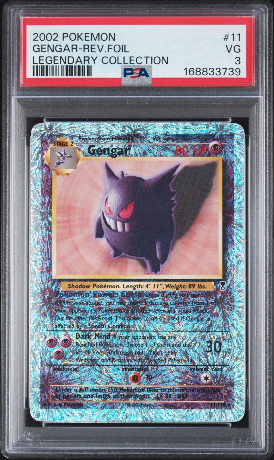 2002 Pokemon Legendary Collection Legendary Collection Gengar-Rev.Foil 3 PSA #11