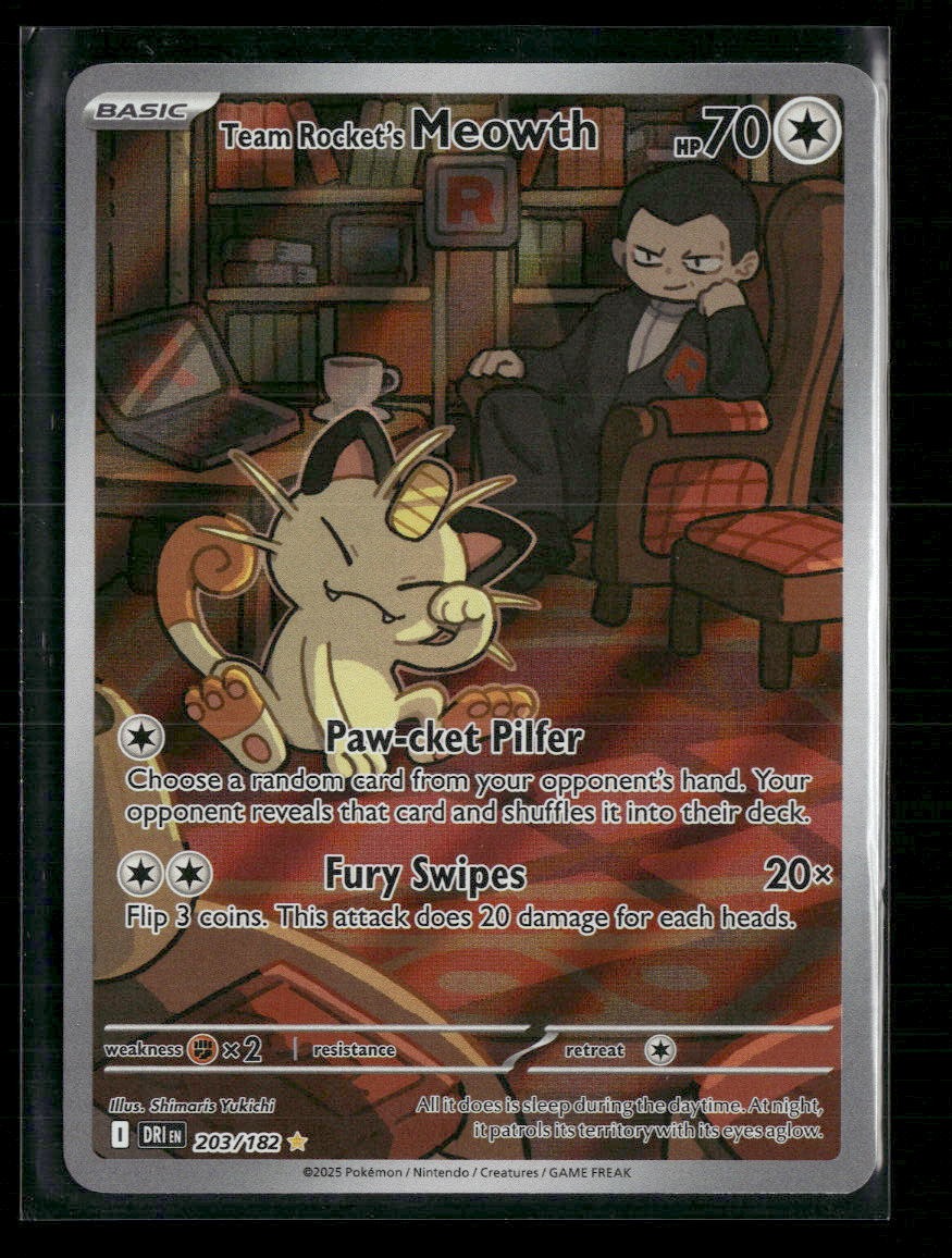 SV10: Destined Rivals Team Rocket's Meowth #203/182