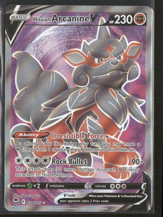 SWSH12: Silver Tempest Hisuian Arcanine V (Full Art) #179/195