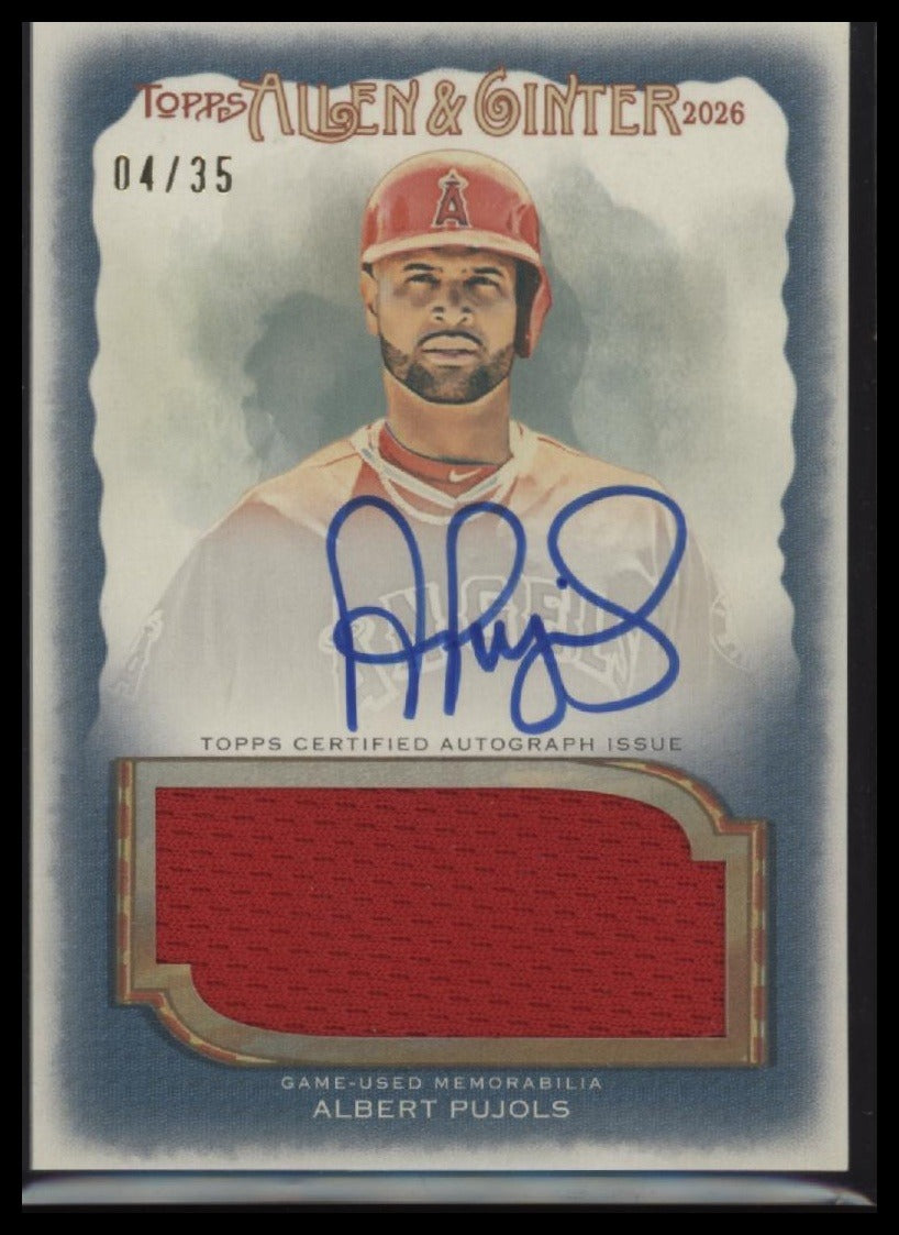 2026 Topps Allen & Ginter On Card AUTO Relics /35 Albert Pujols AU #AGLC-AP
