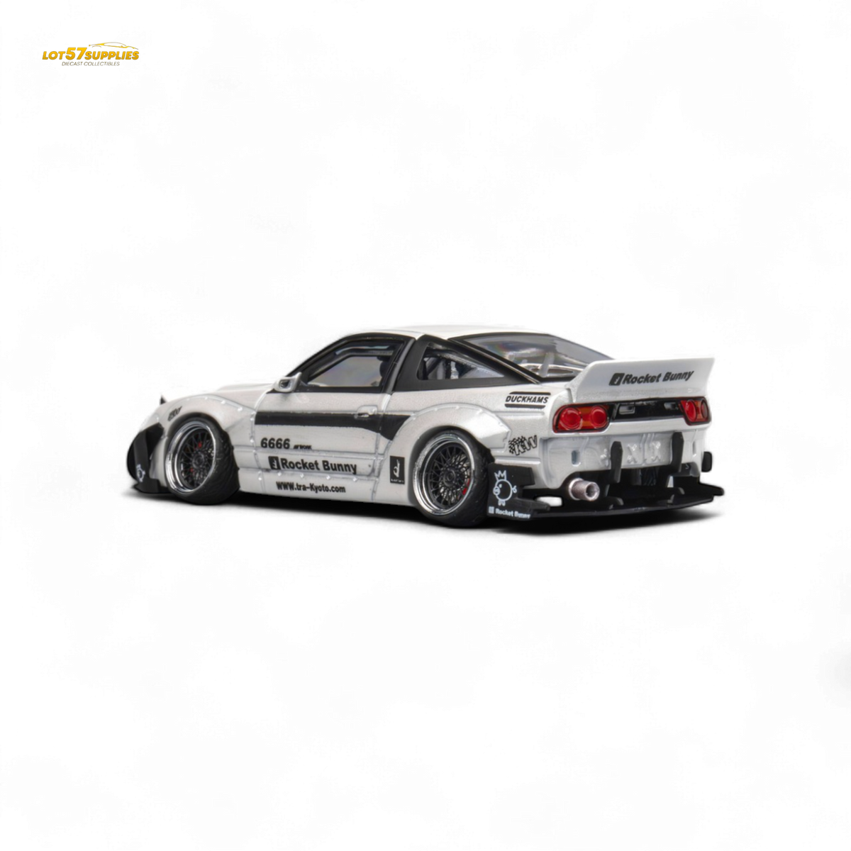 MicroTurbo Nissan 180SX Pandem Rocket Bunny White 1:64