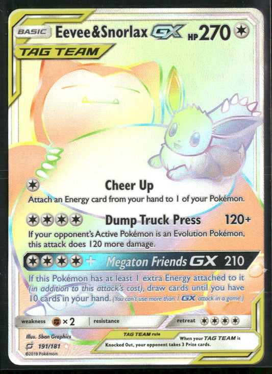SM - Team Up Eevee & Snorlax GX (Secret) #191/181