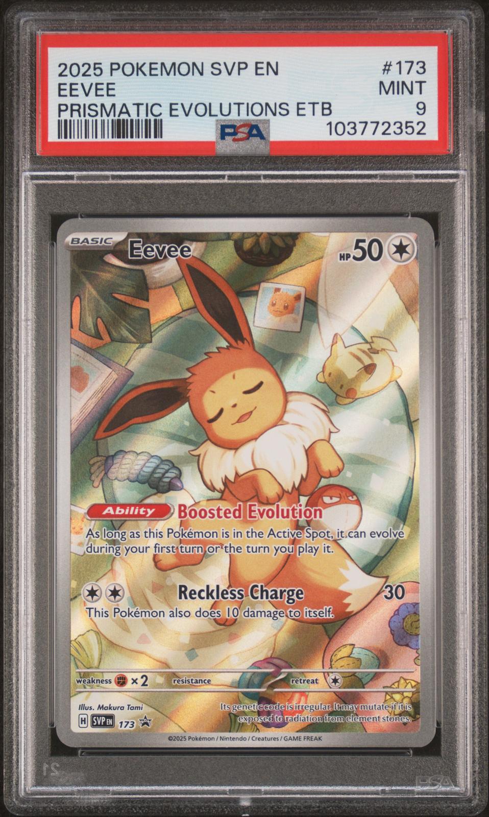 2025 Pokemon Svp Black Star Promo Prismatic Evolutions Etb Eevee 9 PSA #173