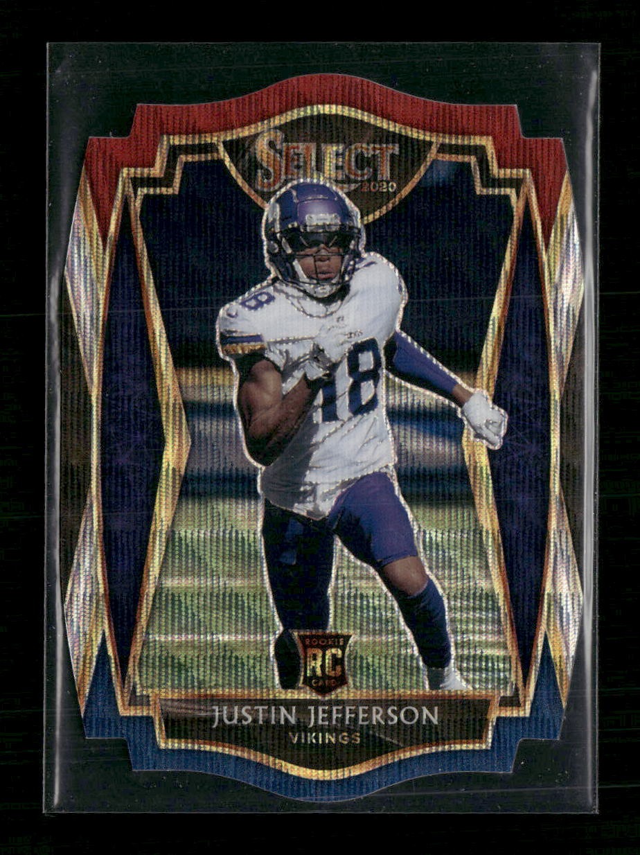 2020 Panini Select Tri-Color Prizm Die Cut Justin Jefferson RC #161