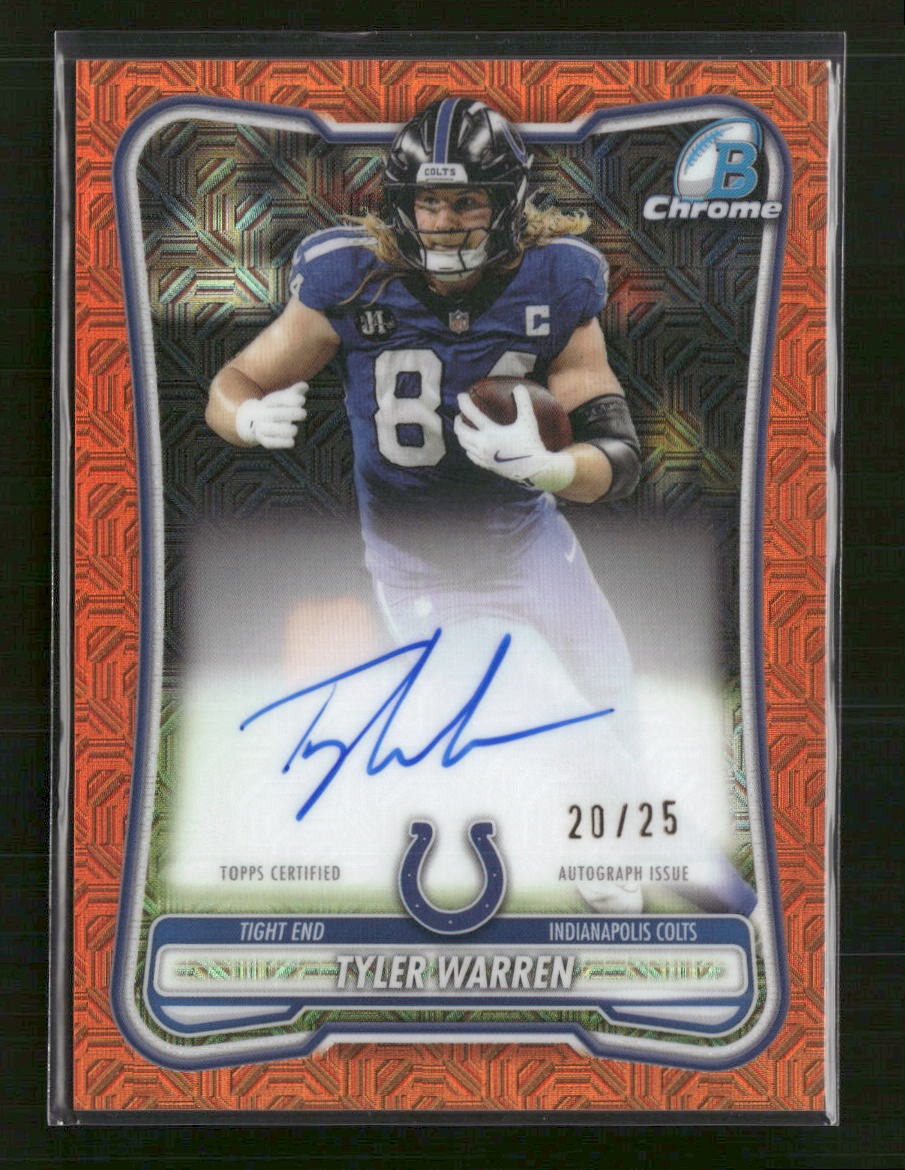 2026 Bowman Chrome Auto Orange Mojo Refractor Tyler Warren #/25 #BCA-TWA