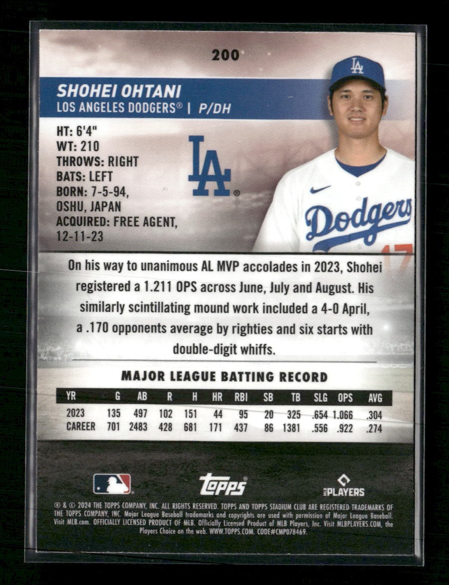 2024 Stadium Club Chrome Shohei Ohtani #200