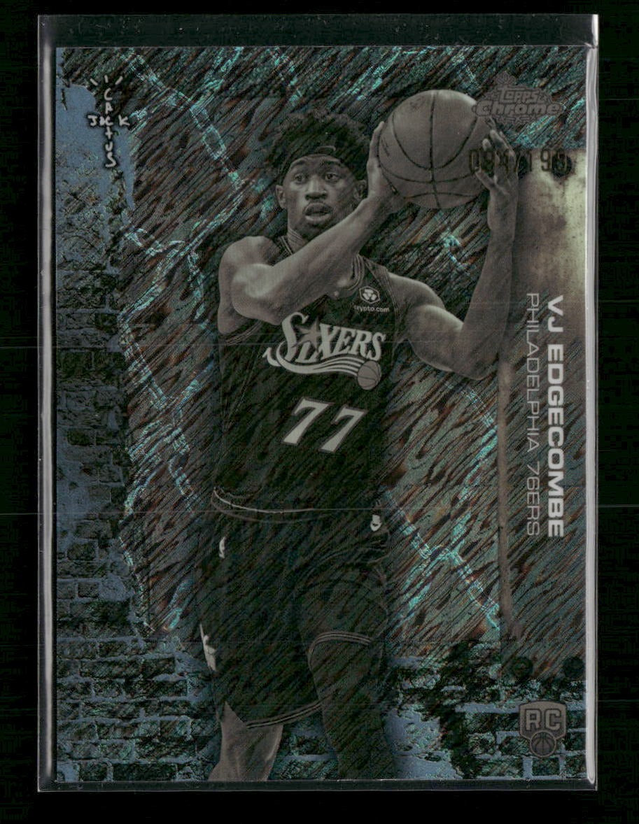 2025-26 Topps Chrome Cactus Jack Aqua Shimmer Refractor VJ Edgecombe #/199 #63