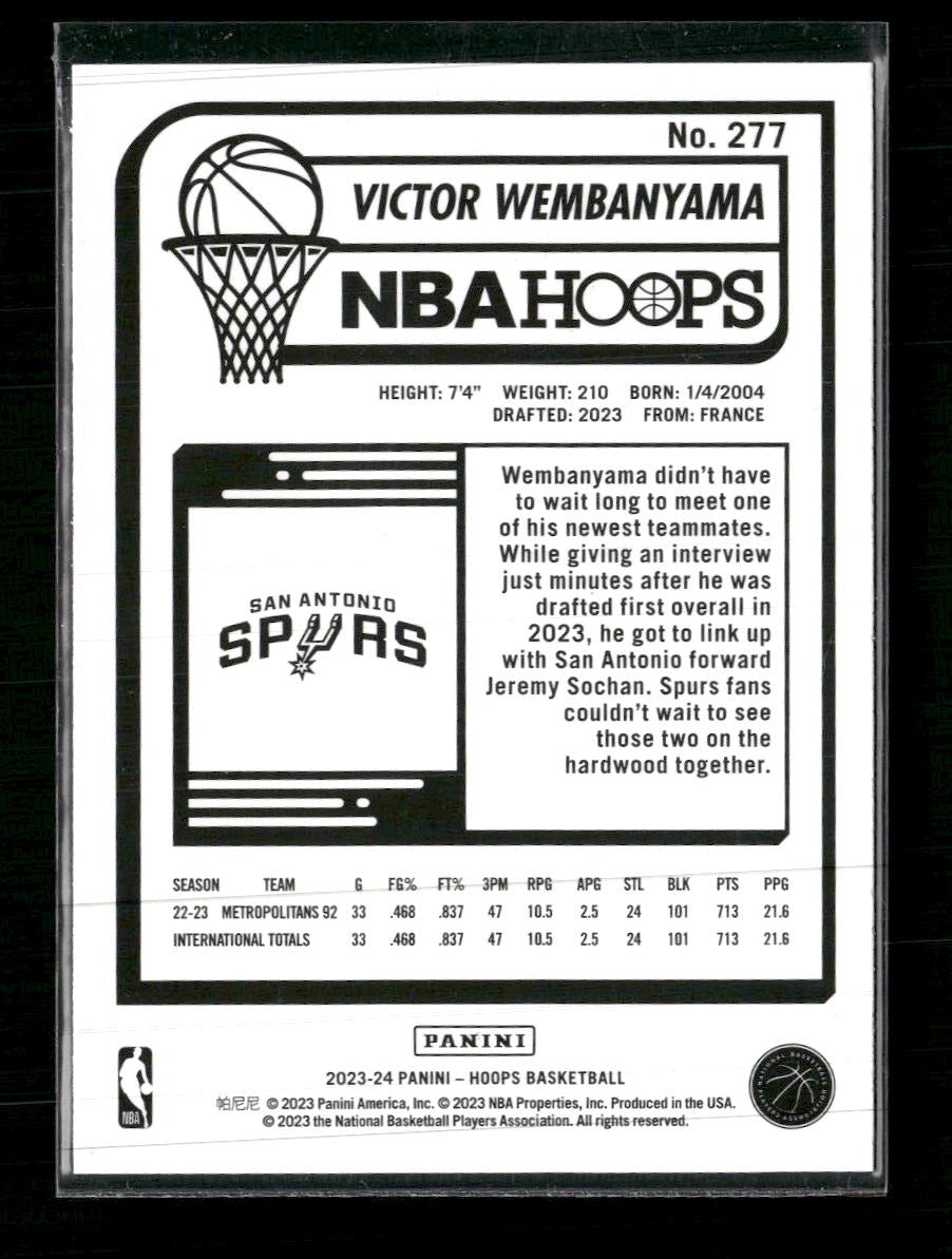 2023-24 Hoops Winter Victor Wembanyama RC #277