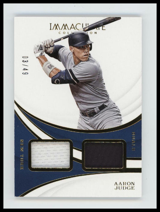 2019 Panini Immaculate Collection Immaculate Duals Aaron Judge #/49 #ID-AJ
