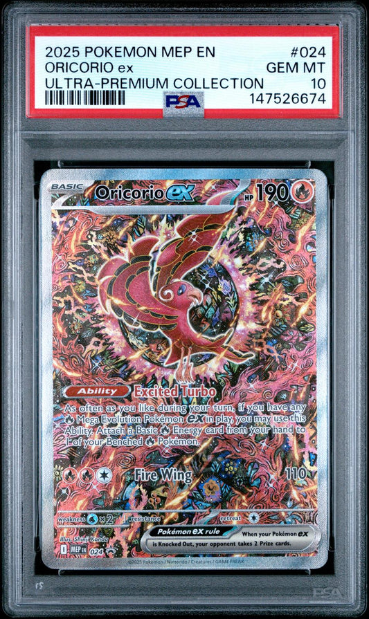 2025 Pokemon Mega Evolution Black Star Promos UPC Oricorio Ex 10 PSA #024
