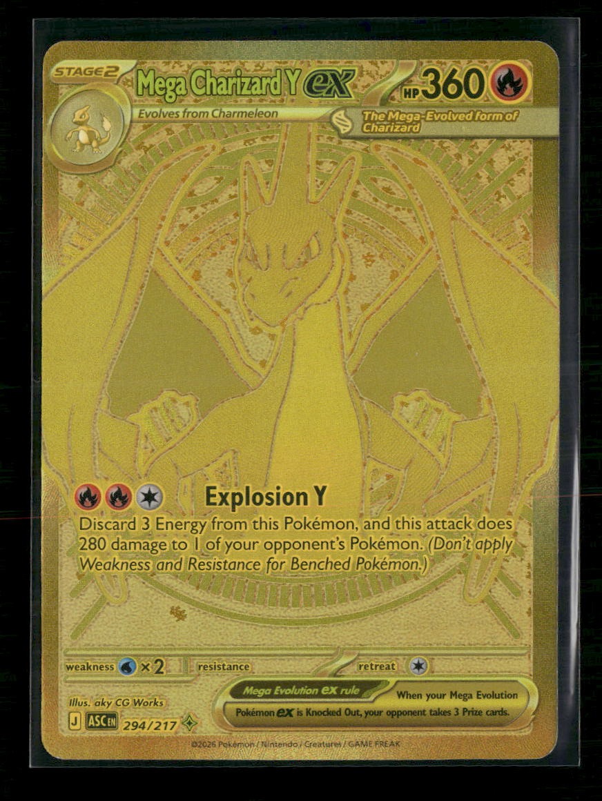 Ascended Mega Charizard Y ex #294/217 (Splotchy Holo/Scratch Right corner bck)