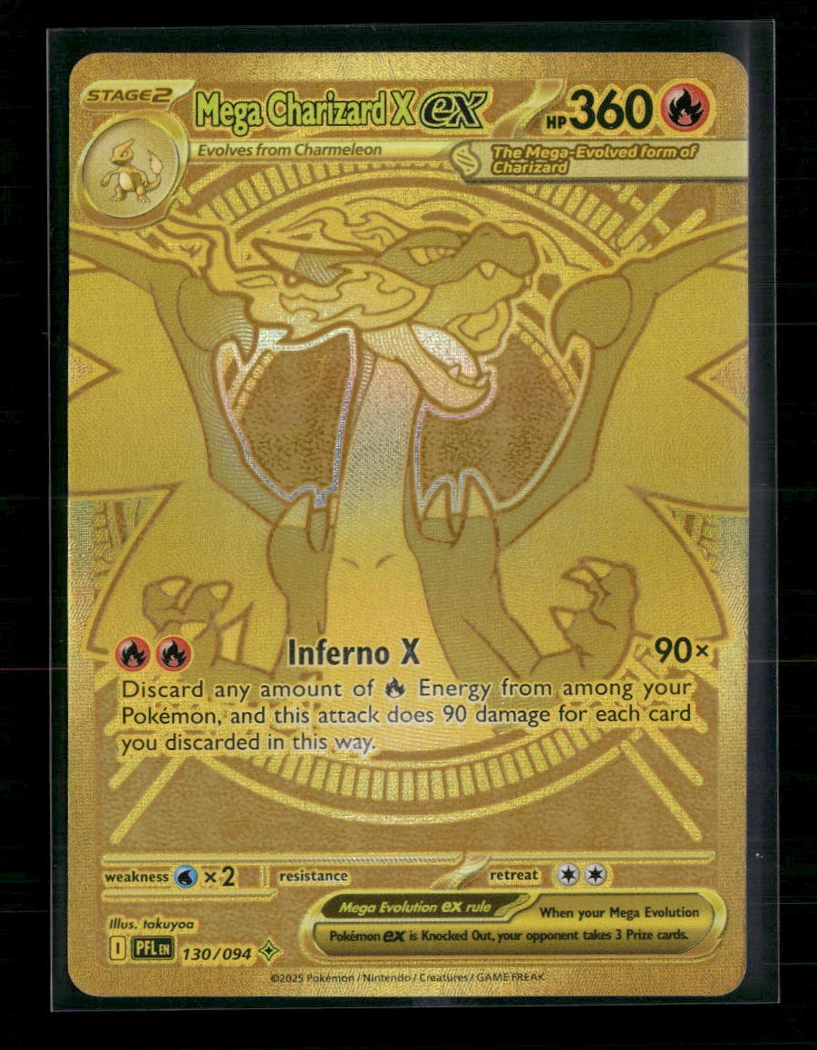 ME02: Phantasmal Flames Mega Charizard X ex #130/094 (Scratch on Holo Left Side)