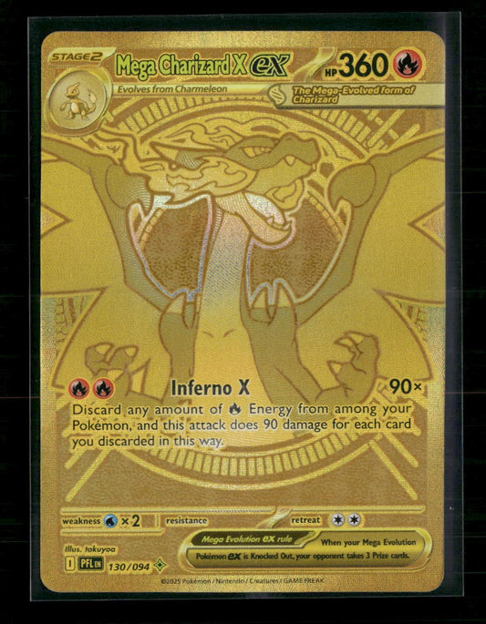 ME02: Phantasmal Flames Mega Charizard X ex #130/094 (Scratch on Holo Left Side)