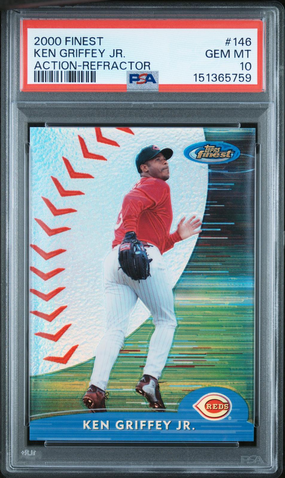 2000 Finest Action-Refractor Ken Griffey Jr. 10 PSA #146