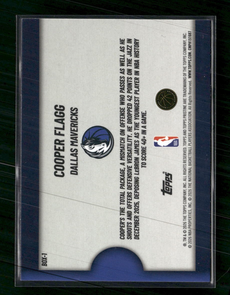 2026 Topps Pristine Fresh Out The Box Cooper Flagg RC #BOX-1