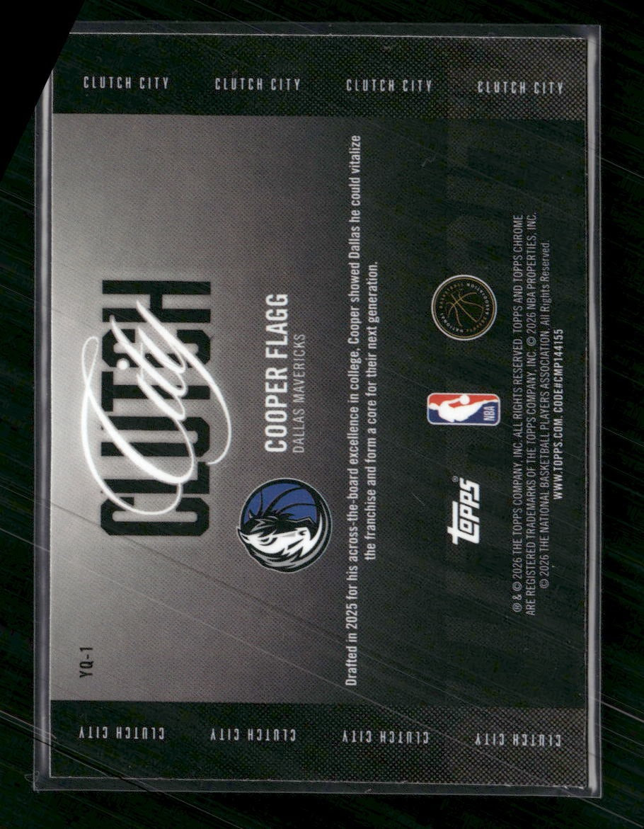 2025-26 Topps Chrome Update Clutch City Cooper Flagg #YQ-1