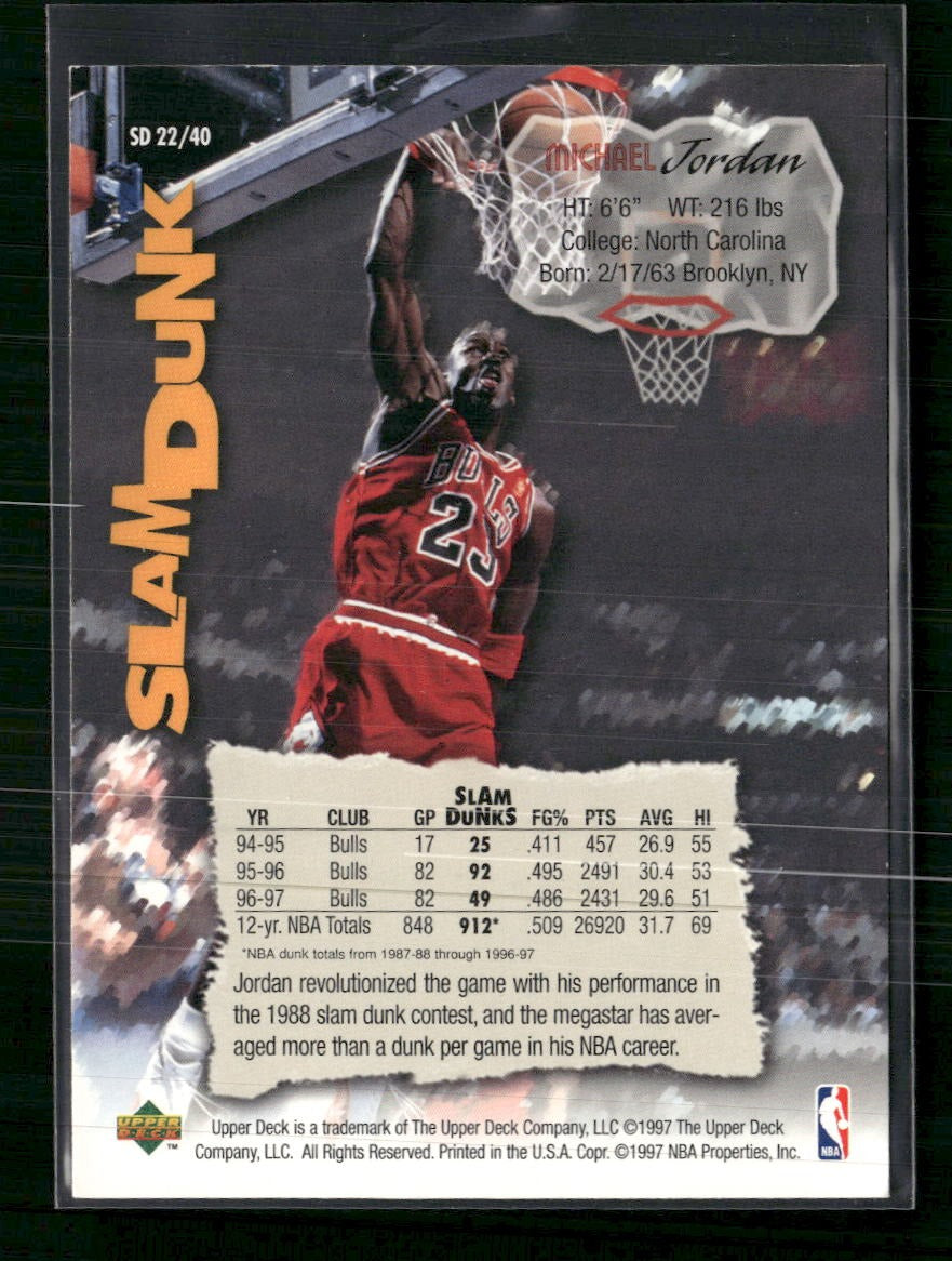 1997 Upper Deck Nestle Slam Dunk Michael Jordan #SD22