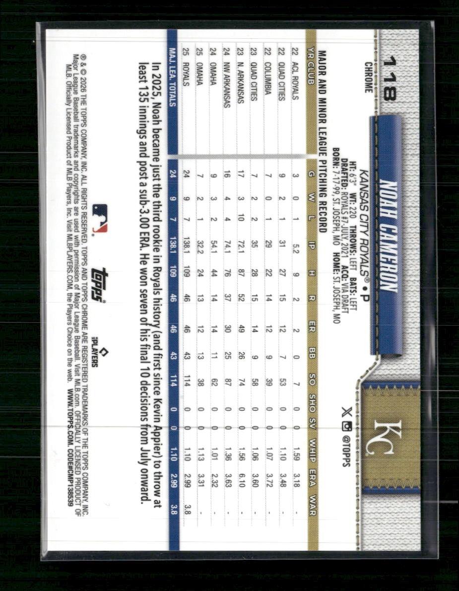 2026 Topps All-Star Game Gold Noah Cameron #/50 #461
