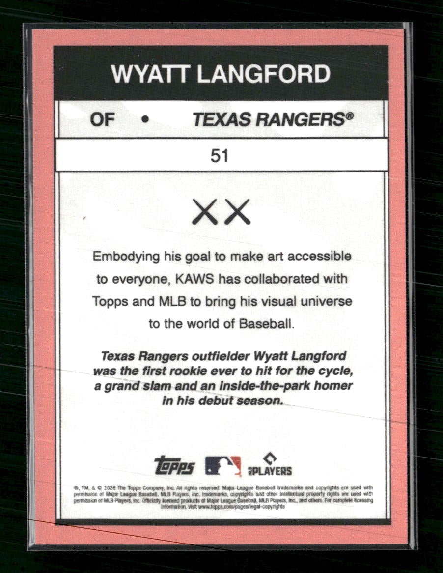 2026 Topps MLB x KAWS Blue Wyatt Langford #/150 #51