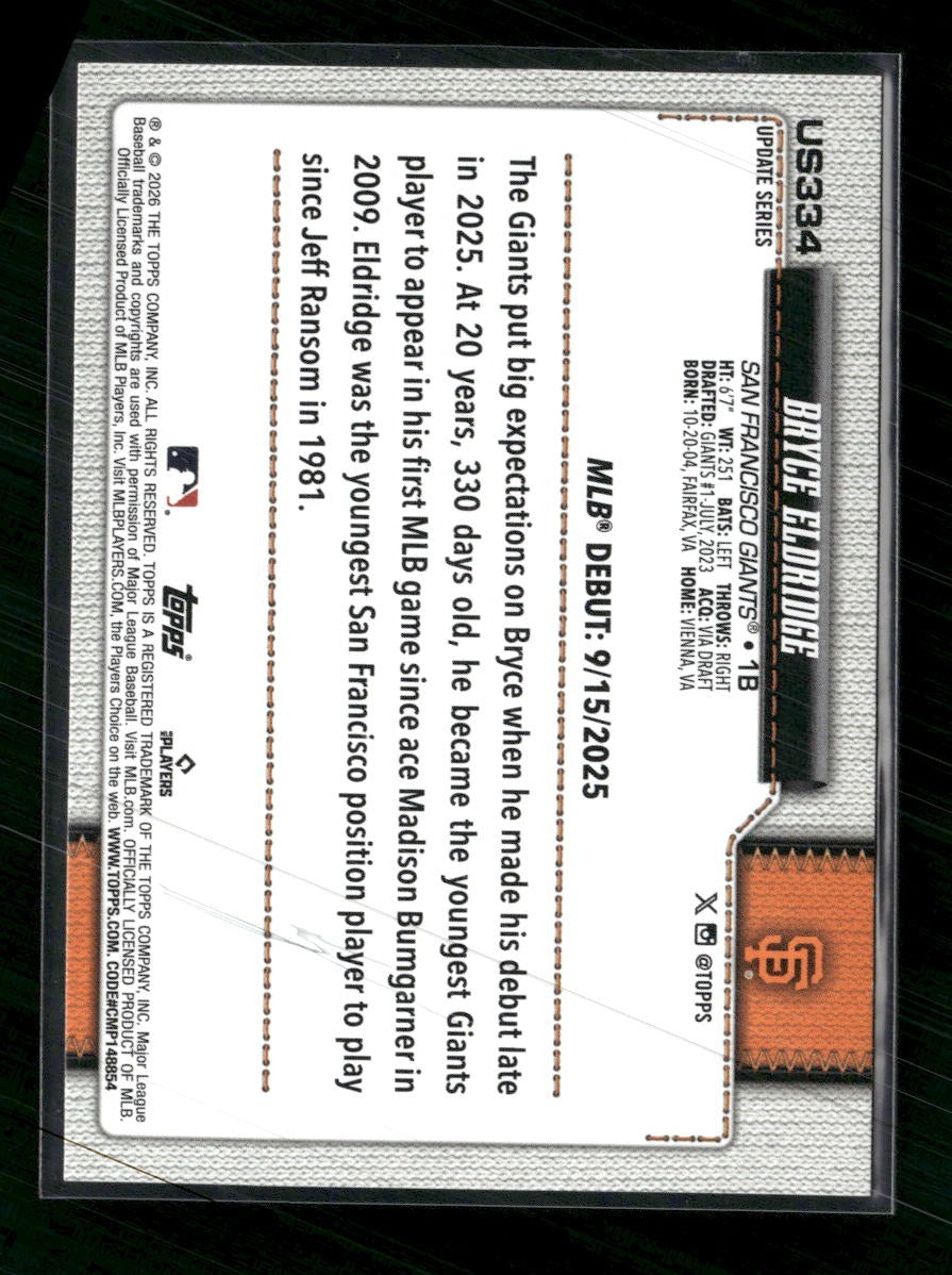 2026 Topps Update Holiday Jack O'Lanterns Bryce Eldridge #US334