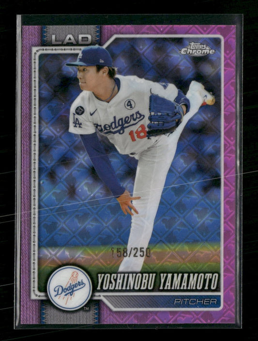 2026 Topps Chrome Pink Refractor Yoshinobu Yamamoto #/250 #75