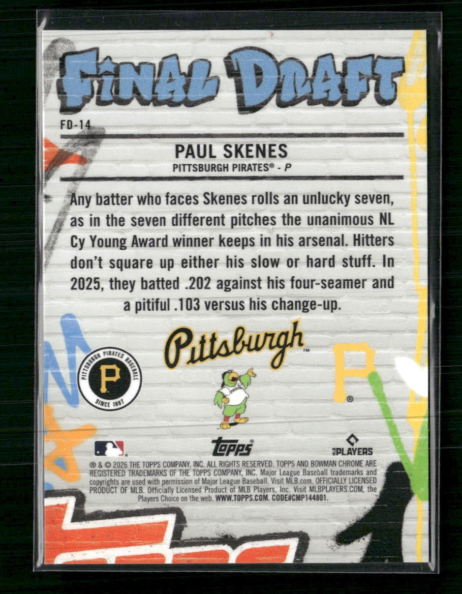 2026 Bowman Final Draft Paul Skenes #FD-14