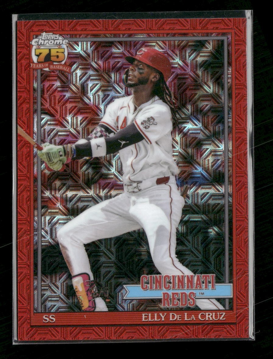 2026 Topps 1991 Baseball 35th A Chrome Red Mojo #/5 Elly De La Cruz #91C-89
