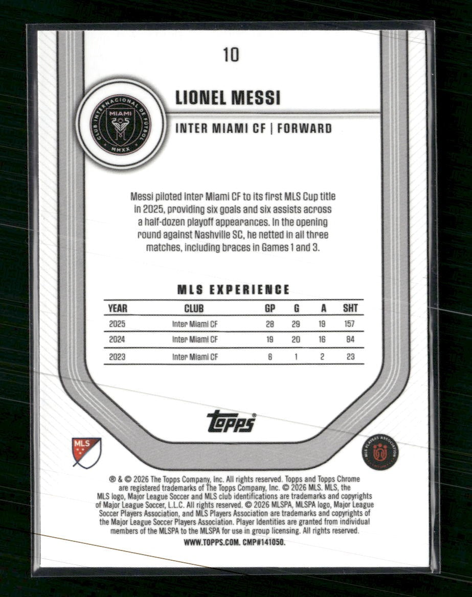 2026 Topps Chrome MLS RayWave Refractor Lionel Messi #10