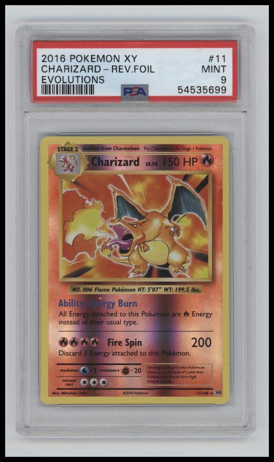 2016 Pokemon Xy Evolutions Charizard-Rev.Foil 9 PSA #11