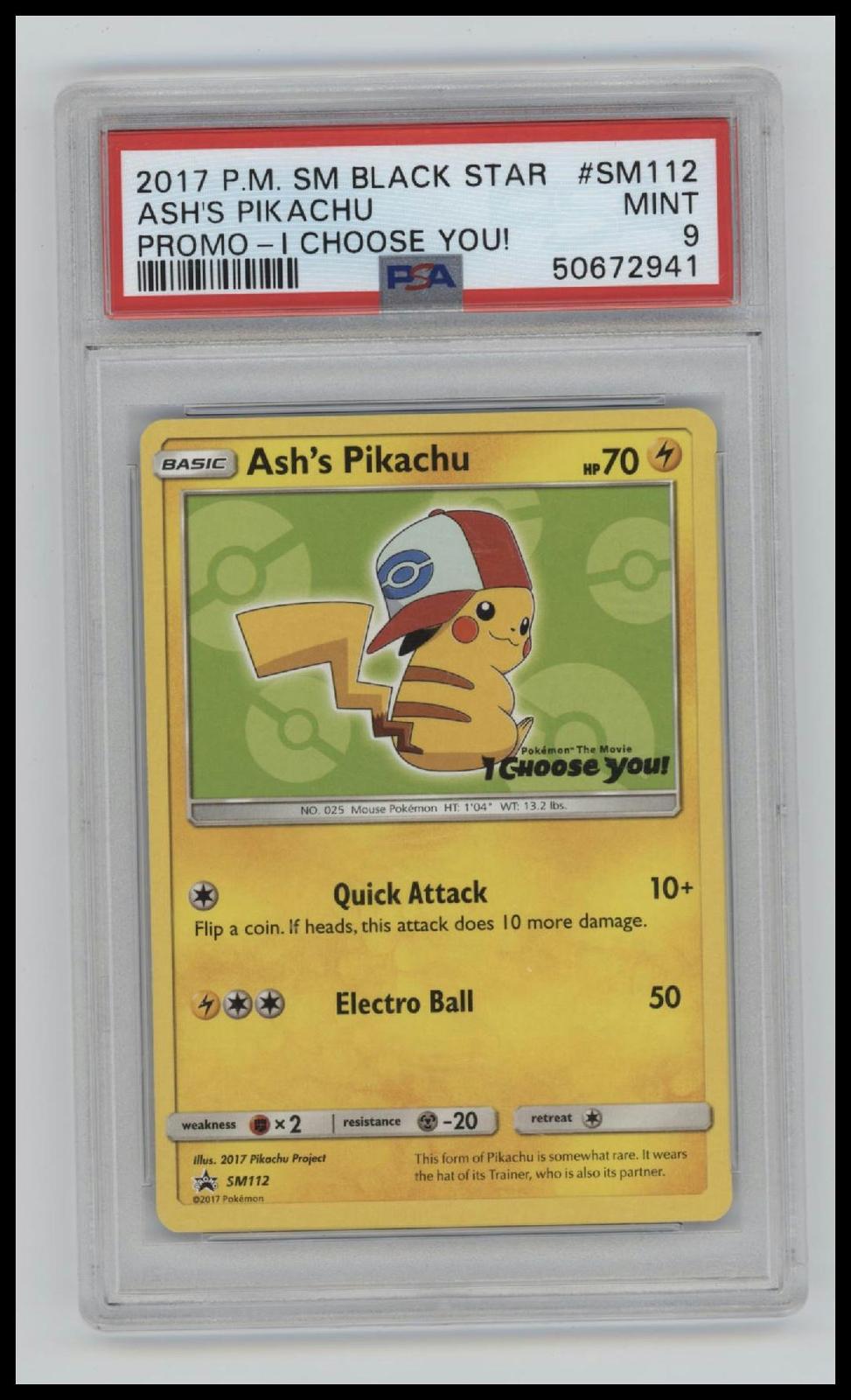 2017 Pokemon Sun & Moon Promo I Choose You! Ash'S Pikachu 9 PSA #SM112