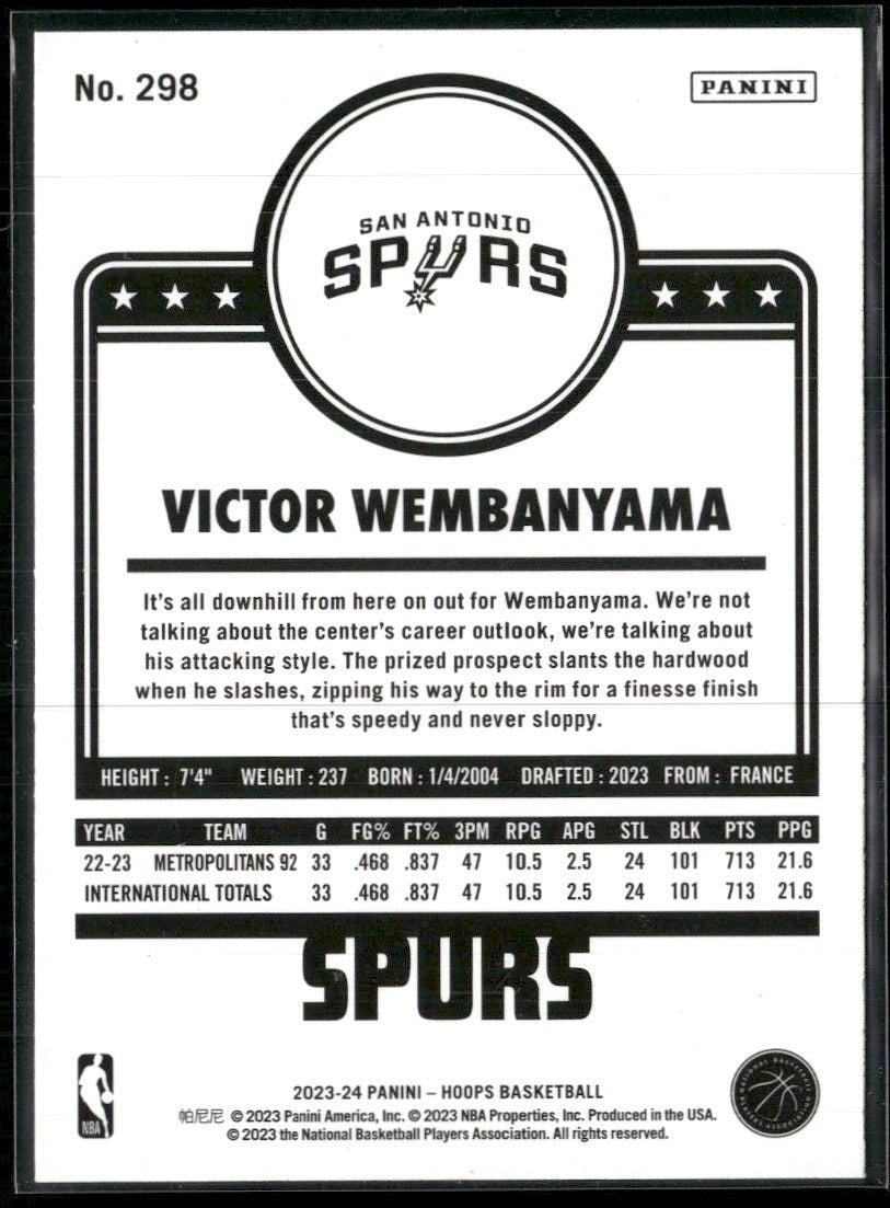 2023-24 Hoops Winter Victor Wembanyama #298