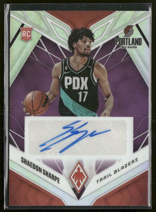 2022-23 Panini Chronicles Phoenix Rookie Auto Purple Shaedon Sharpe AU #PRA-SHS