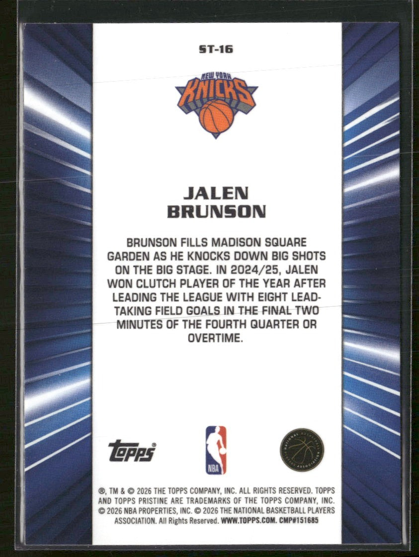 2025-26 Topps Pristine Green #/150 Jalen Brunson #ST-16