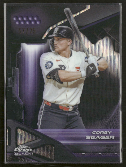 2026 Topps Chrome Black Purple Wave Refractor Corey Seager #/75 #126