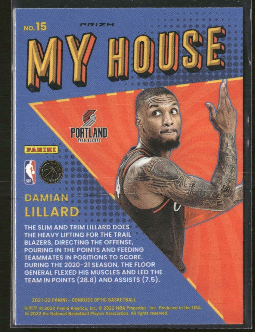 2021-22 Donruss Optic My House Gold Wave Damian Lillard #15