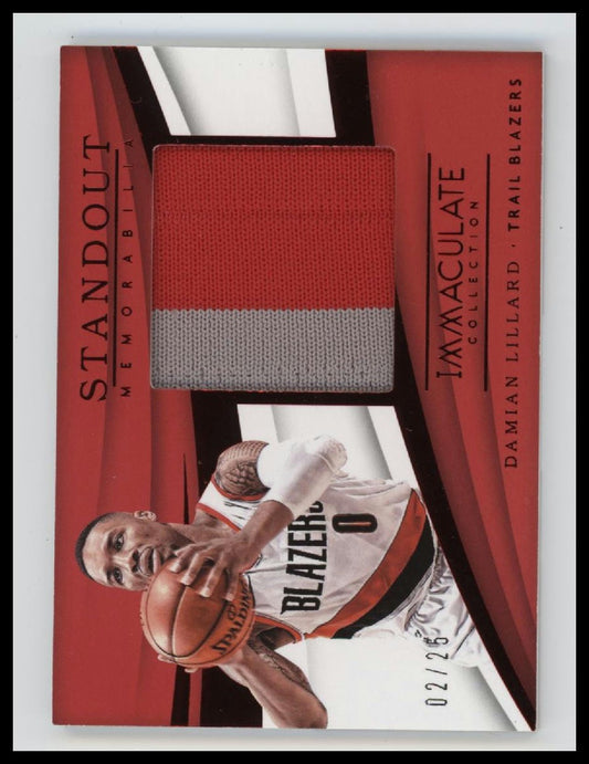 2017-18 Panini Immaculate Standout Memorabilia Red Damian Lillard #/25 #SM-DLL