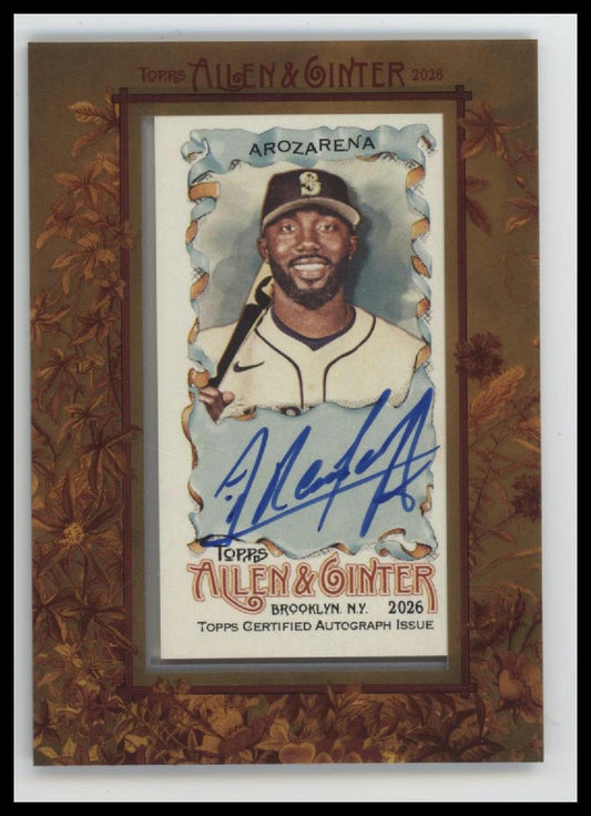 2026 Topps Allen & Ginter Mini Framed Baseball Auto Randy Arozarena #MA-RAA