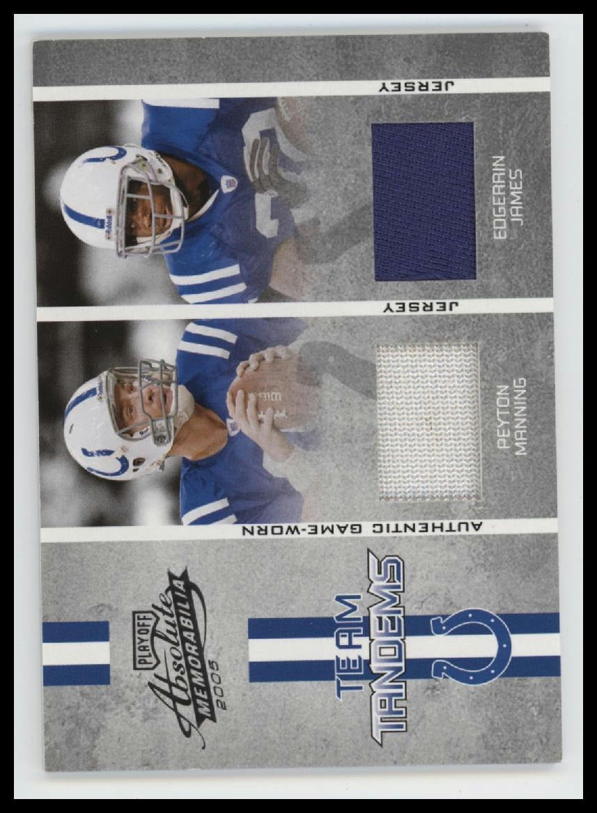 2005 Playoff Absolute Memorabilia Peyton Manning / Edgerrin James #/150 #TT-12