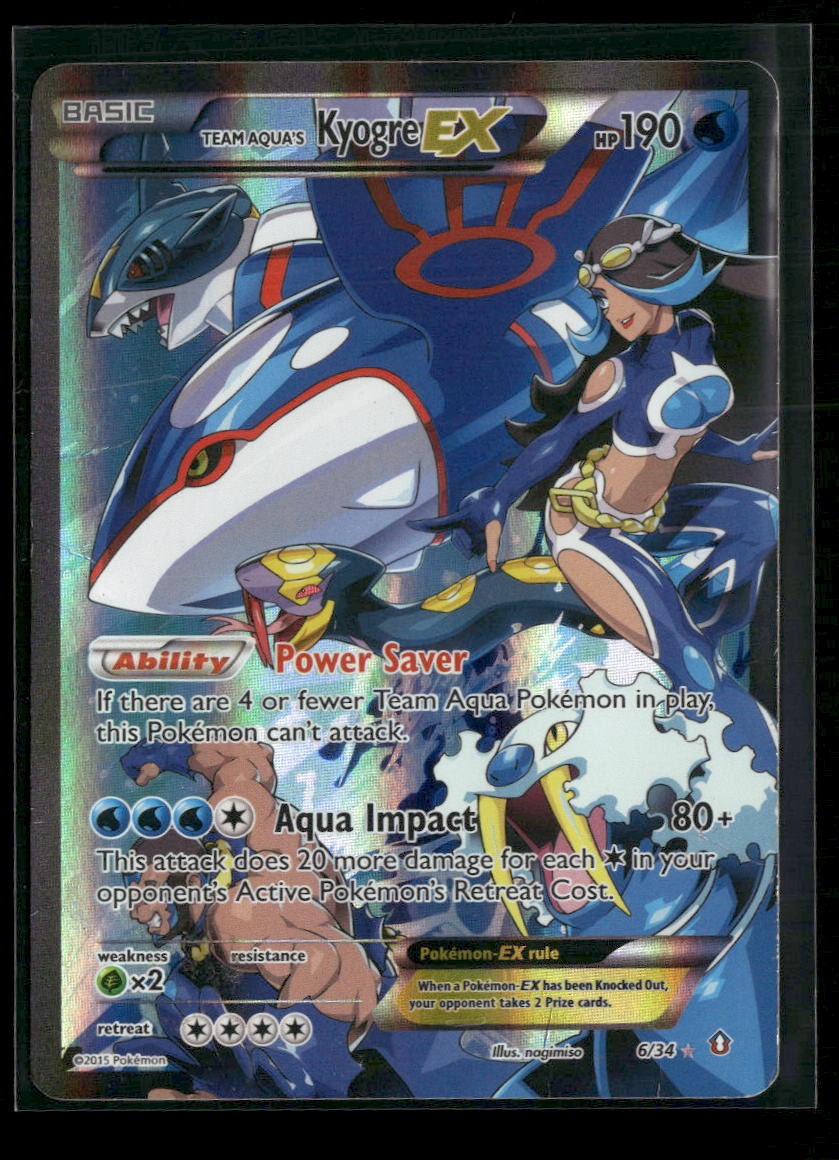 Double Crisis Team Aqua's Kyogre EX #6/34 Damaged