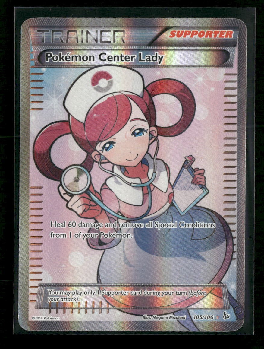 XY - Flashfire Pokemon Center Lady (105 Full Art) #105/106 Damaged