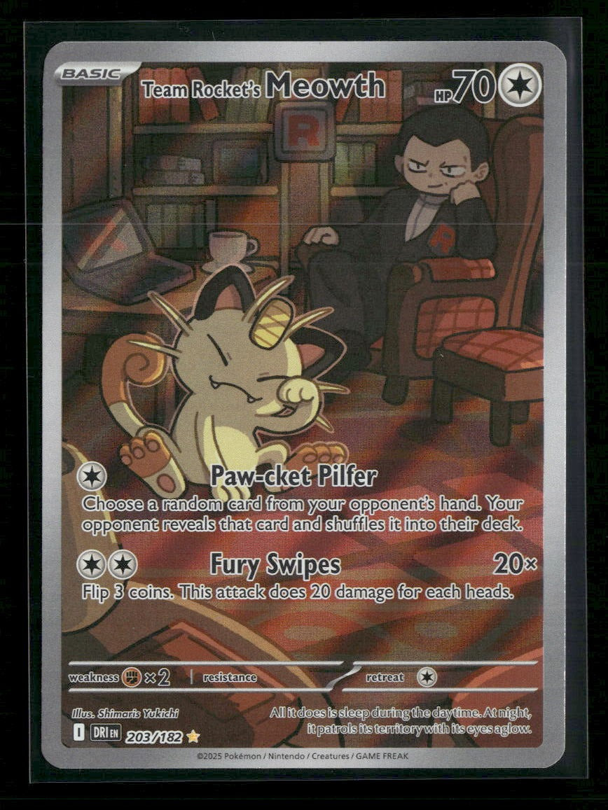 SV10: Destined Rivals Team Rocket's Meowth #203/182