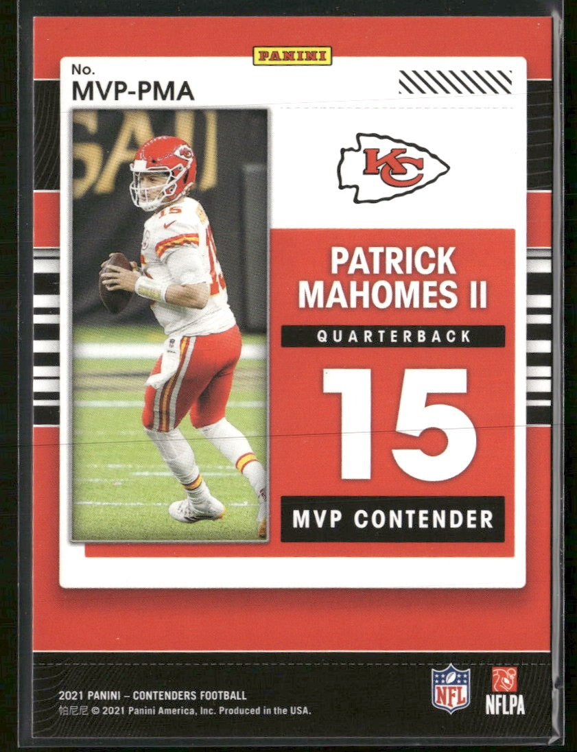 2021 Panini Contenders MVP Contenders Gold #/25 Patrick Mahomes II #MVP-PMA