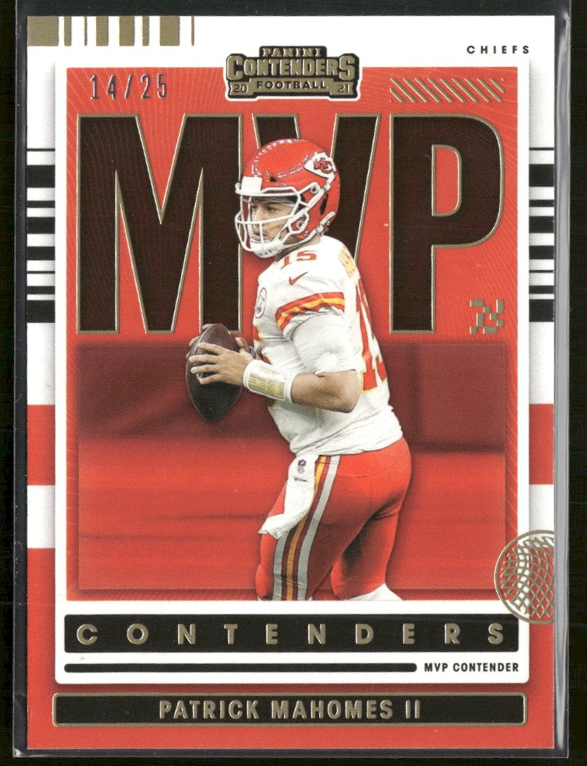 2021 Panini Contenders MVP Contenders Gold #/25 Patrick Mahomes II #MVP-PMA