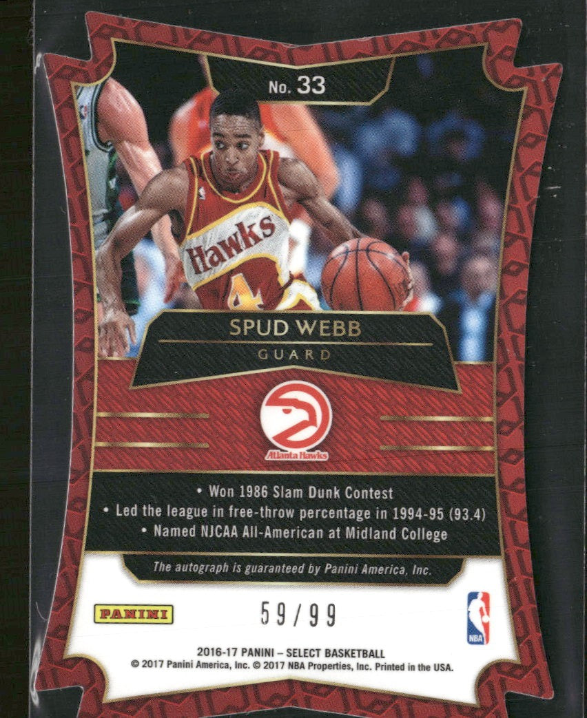 2016-17 Panini Select Die-Cut Signature #/99 Spud Webb #33