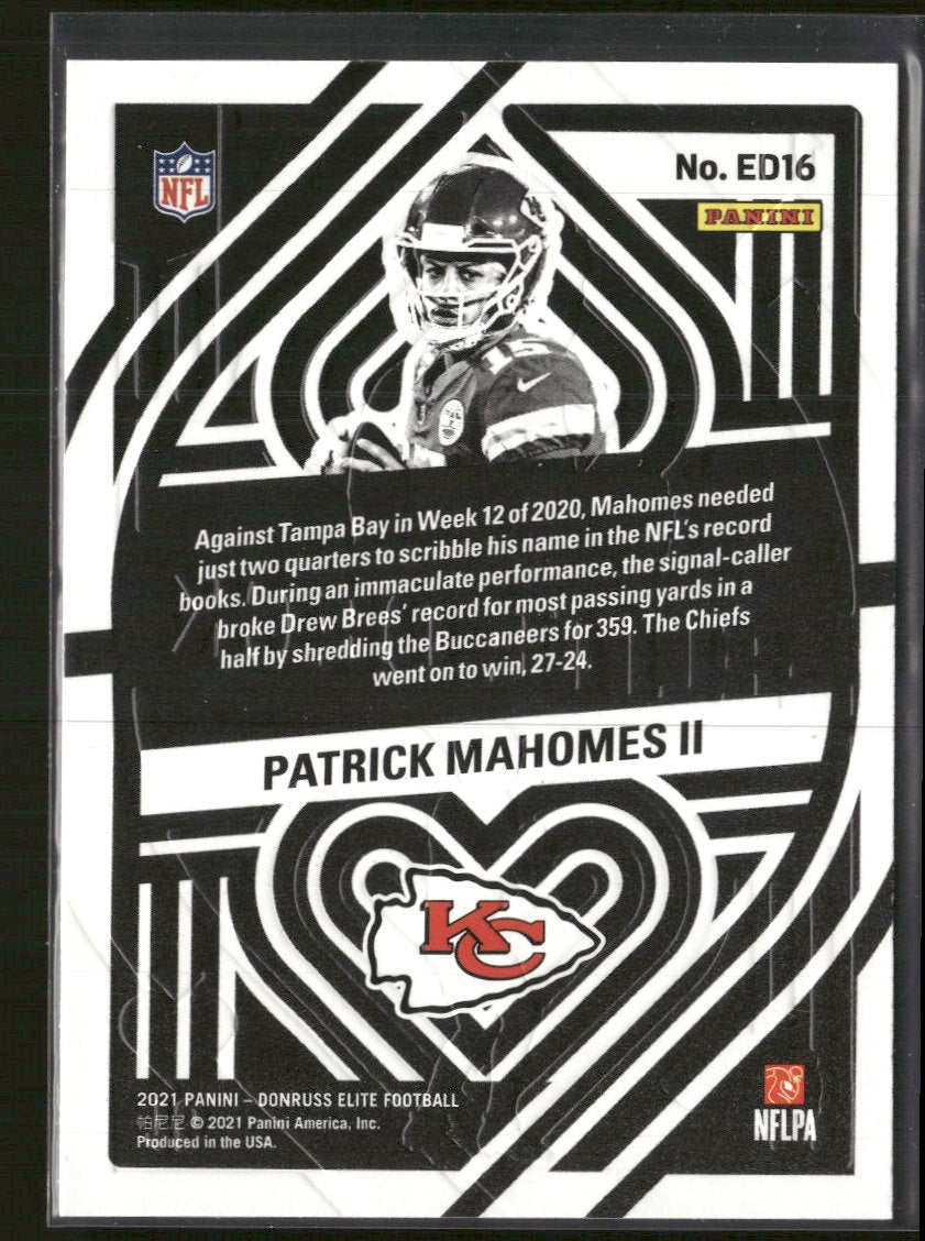 2021 Donruss Elite Elite Deck Patrick Mahomes II #ED16