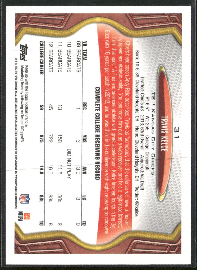 2013 Topps Travis Kelce RC #31