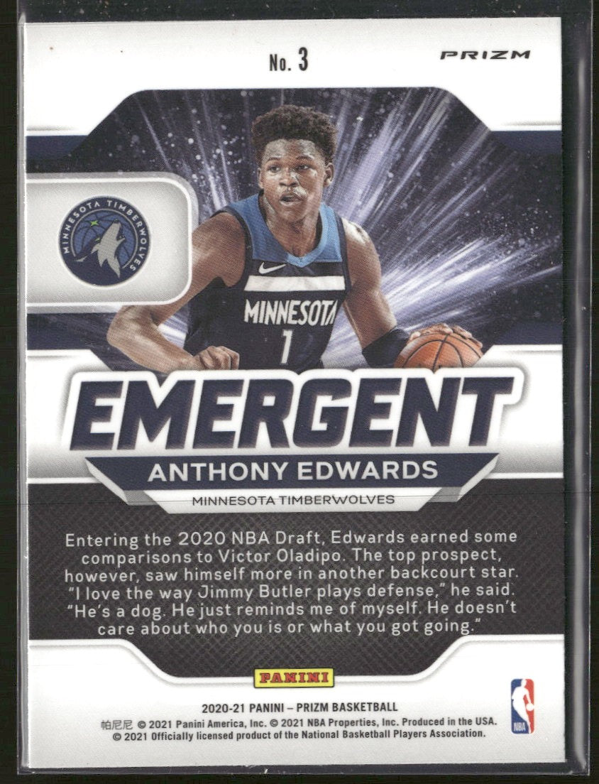 2020-21 Panini Prizm Emergent Anthony Edwards #3