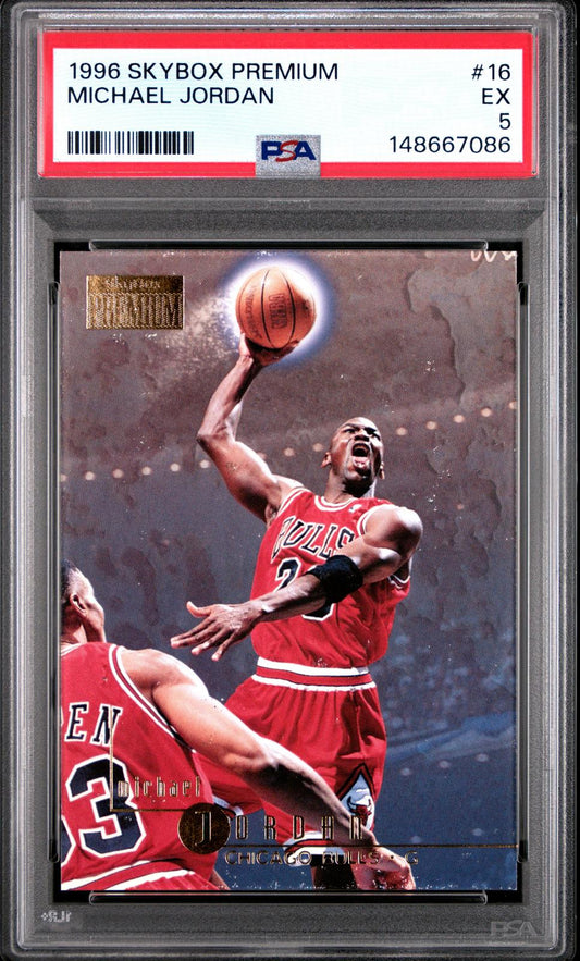 1996 Skybox Premium Michael Jordan 5 PSA #16